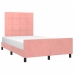 Estructura de cama sin colchón terciopelo rosa 120x190 cm