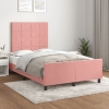 Estructura de cama sin colchón terciopelo rosa 120x190 cm