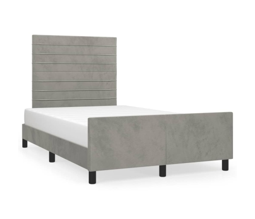 Estructura de cama sin colchón terciopelo gris claro 120x190 cm