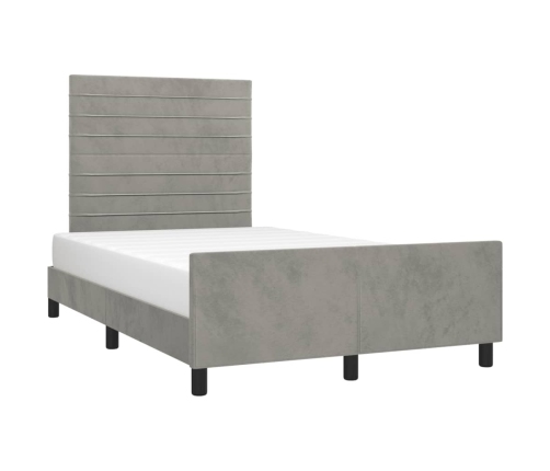 Estructura de cama sin colchón terciopelo gris claro 120x190 cm