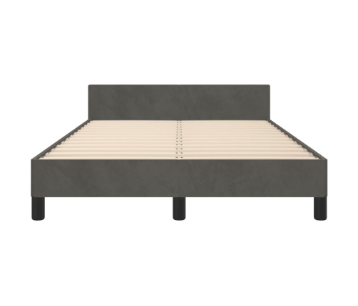 Estructura de cama sin colchón terciopelo gris oscuro 120x190cm