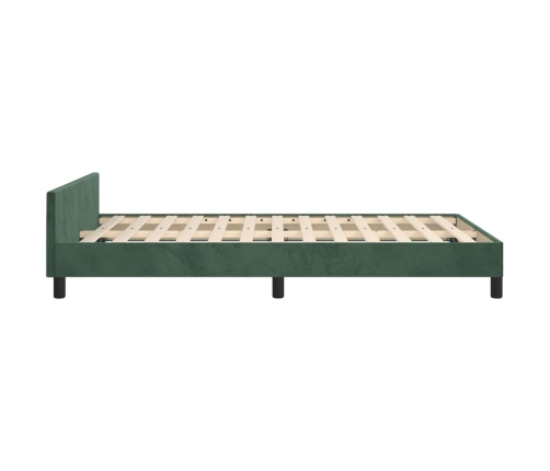 Estructura cama sin colchón terciopelo verde oscuro 120x190cm