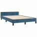 Estructura de cama sin colchón terciopelo azul oscuro 120x190cm