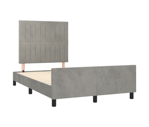 Estructura de cama sin colchón terciopelo gris claro 120x190 cm