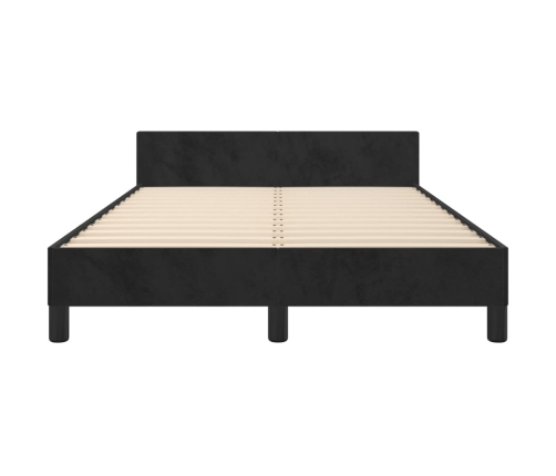 Estructura de cama con cabecero terciopelo negro 120x190 cm