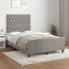 Estructura de cama sin colchón terciopelo gris claro 120x190 cm