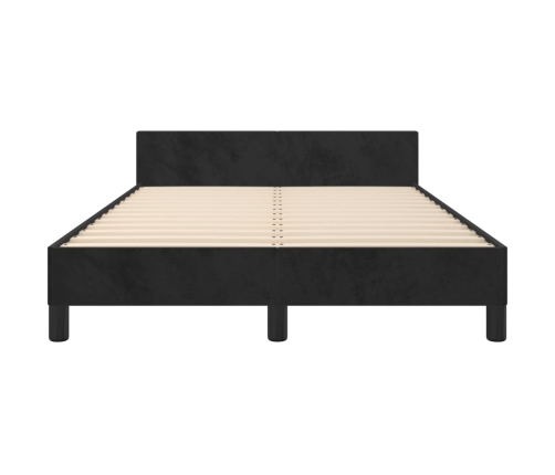 Estructura de cama sin colchón terciopelo negro 120x190 cm