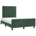 Estructura cama sin colchón terciopelo verde oscuro 120x190cm