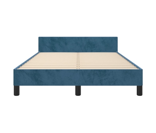 Estructura de cama sin colchón terciopelo azul oscuro 120x190cm