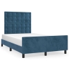 Estructura de cama sin colchón terciopelo azul oscuro 120x190cm