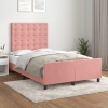 Estructura de cama sin colchón terciopelo rosa 120x190 cm