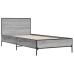 Estructura cama madera ingeniería metal gris Sonoma 90x200 cm