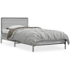 Estructura cama madera ingeniería metal gris Sonoma 90x200 cm