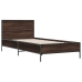 Estructura cama madera ingeniería metal roble marrón 90x200 cm