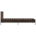 Estructura cama madera ingeniería metal roble marrón 90x200 cm