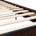 Estructura cama madera ingeniería metal roble marrón 90x200 cm