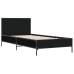 Estructura de cama madera ingeniería y metal negro 100x200 cm
