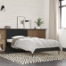Estructura de cama madera ingeniería y metal negro 100x200 cm
