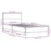 Estructura de cama madera ingeniería y metal negro 100x200 cm