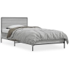 Estructura cama madera ingeniería metal gris Sonoma 100x200 cm