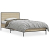 Estructura cama madera ingeniería metal roble Sonoma 75x190 cm