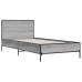 Estructura cama madera ingeniería metal gris Sonoma 75x190 cm