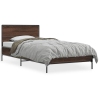 Estructura cama madera ingeniería metal roble marrón 75x190 cm