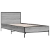 Estructura cama madera ingeniería metal gris Sonoma 90x190 cm