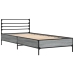 Estructura cama madera ingeniería metal gris Sonoma 90x200 cm