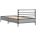 Estructura cama madera ingeniería metal gris Sonoma 90x200 cm