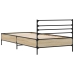 Estructura cama madera ingeniería metal roble Sonoma 75x190 cm