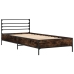 Estructura cama madera ingeniería metal roble humo 75x190 cm