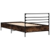 Estructura cama madera ingeniería metal roble humo 75x190 cm