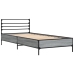 Estructura cama madera ingeniería metal gris Sonoma 75x190 cm