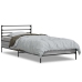 Estructura cama madera ingeniería metal gris Sonoma 75x190 cm