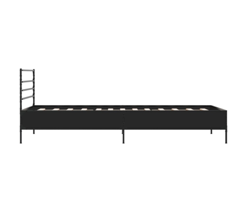 Estructura de cama madera de ingeniería y metal negra 90x190 cm