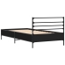 Estructura de cama madera de ingeniería y metal negra 90x190 cm
