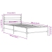 Estructura de cama madera de ingeniería y metal negra 90x190 cm