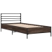 Estructura cama madera ingeniería metal marrón roble 90x190 cm