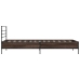 Estructura cama madera ingeniería metal marrón roble 90x190 cm