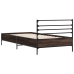 Estructura cama madera ingeniería metal marrón roble 90x190 cm