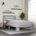 Estructura cama madera ingeniería metal gris Sonoma 100x200 cm