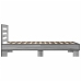 Estructura cama madera ingeniería metal gris Sonoma 100x200 cm