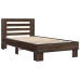 Estructura cama madera ingeniería metal marrón roble 100x200 cm