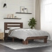 Estructura cama madera ingeniería metal marrón roble 100x200 cm