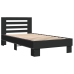Estructura de cama madera de ingeniería y metal negro 90x200 cm