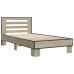 Estructura cama madera ingeniería metal roble Sonoma 90x200 cm