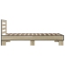 Estructura cama madera ingeniería metal roble Sonoma 90x200 cm