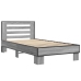 Estructura cama madera ingeniería metal gris Sonoma 90x200 cm