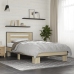 Estructura cama madera ingeniería metal roble Sonoma 75x190 cm